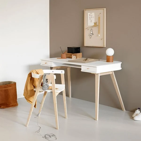 Wood kids junior desk and armchair from oliver furniture