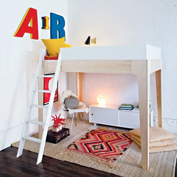 Kids scandi style loft bed with matching storage 1