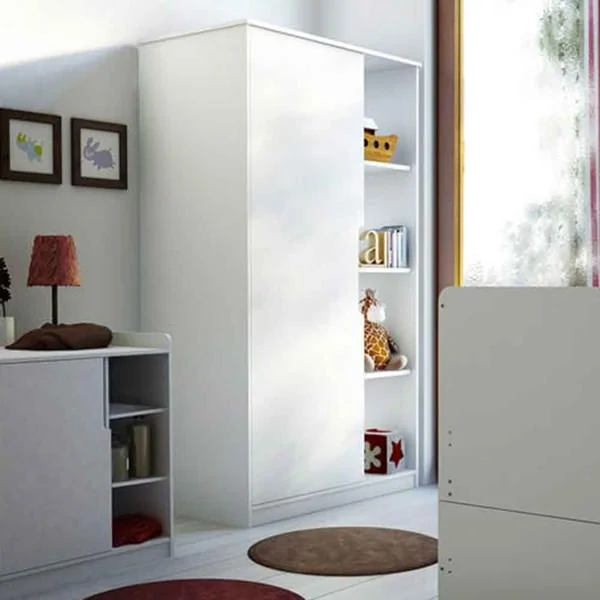 Contemporary kids wardrobe with storage shelves