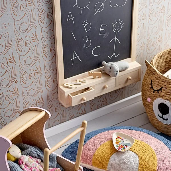 Wooden blackboard with draws