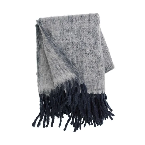 Mathea melange throw in dark blue