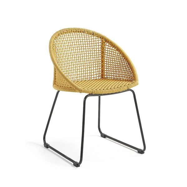 Quirky mustard rope dining chair