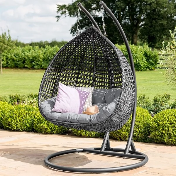 Rose garden patio hanging chair in grey