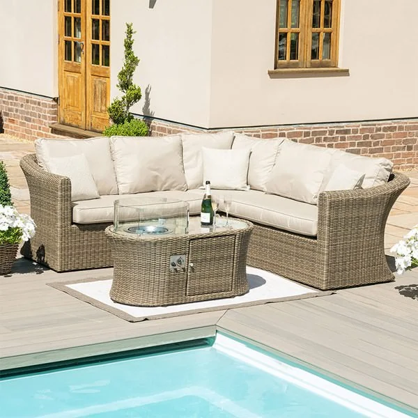 Oval table firepit table