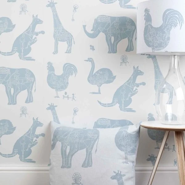 White wallaper designer kids animals