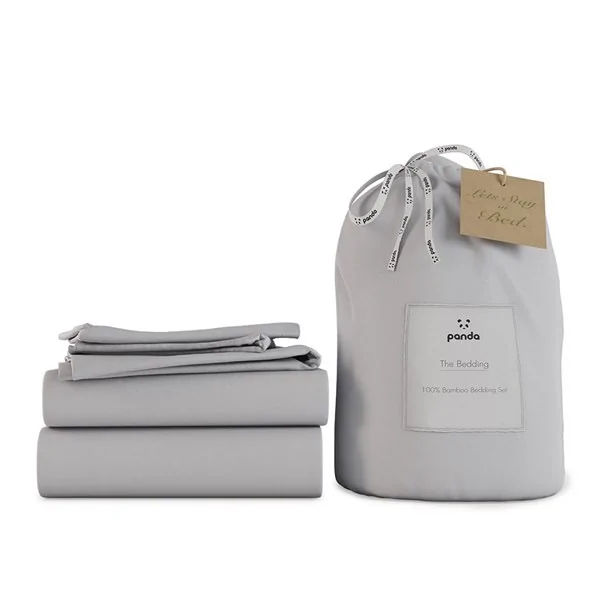 Bamboo bedding set in quiet grey from panda london