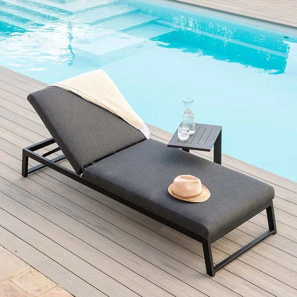 Maze rattan allure sun lounger in charcoal grey