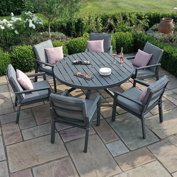 Round 6 seater outdoor dining set