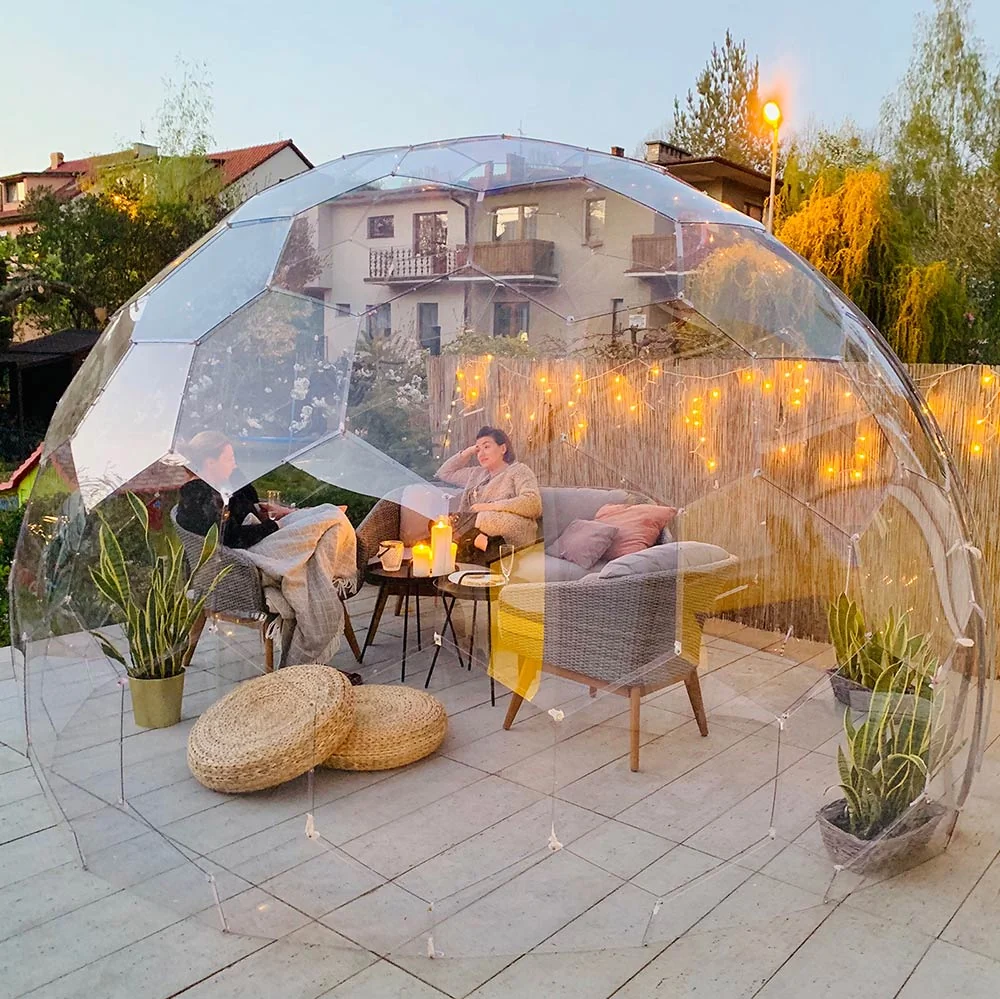 Clear garden dome pod with achoring kit