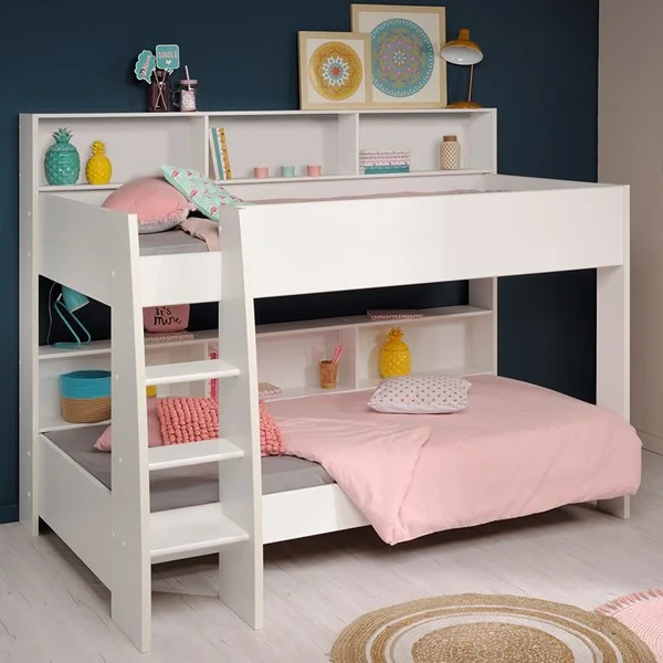 Kids avenue tam tam 4 bunk bed in white and brooklyn oak