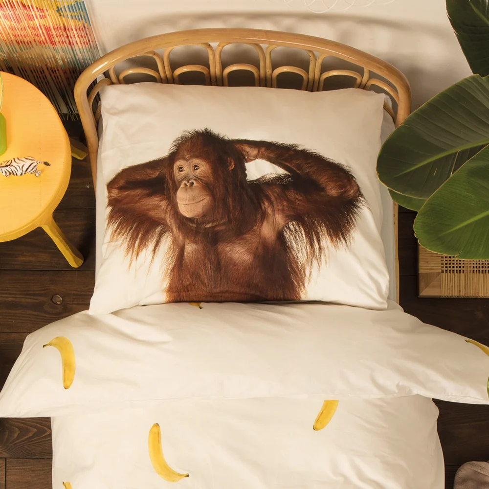 Orangutan monkey and banana bedding set