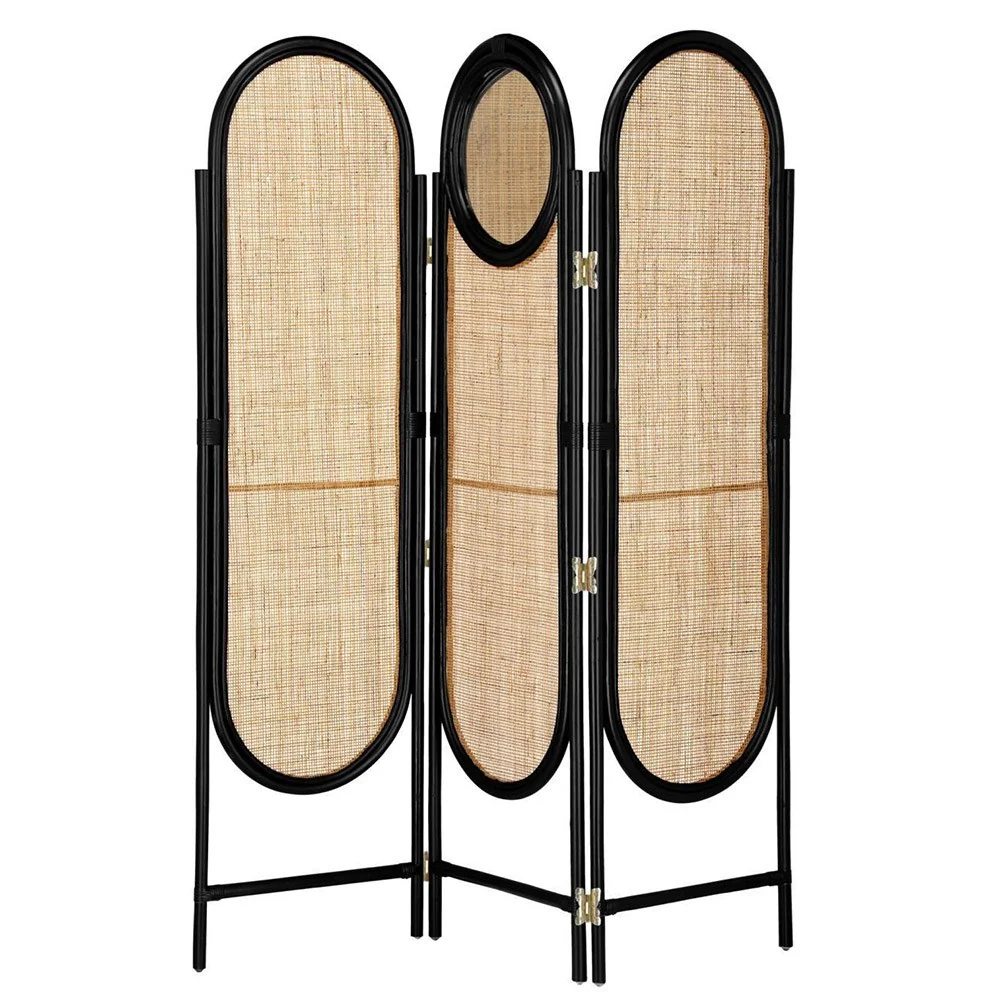 Black and natural room divider
