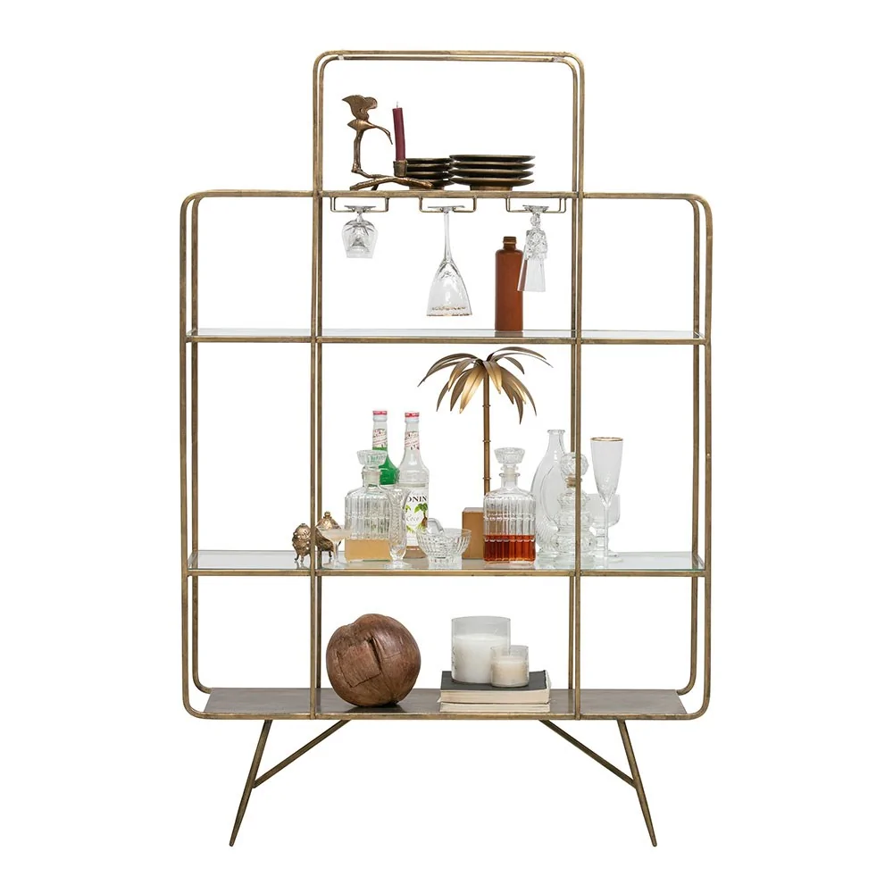 Cheers cabinet with glass shelves and wine glass holder