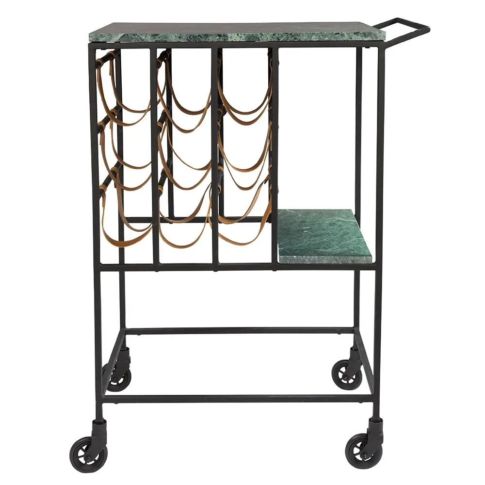 Metal and marble wine rack