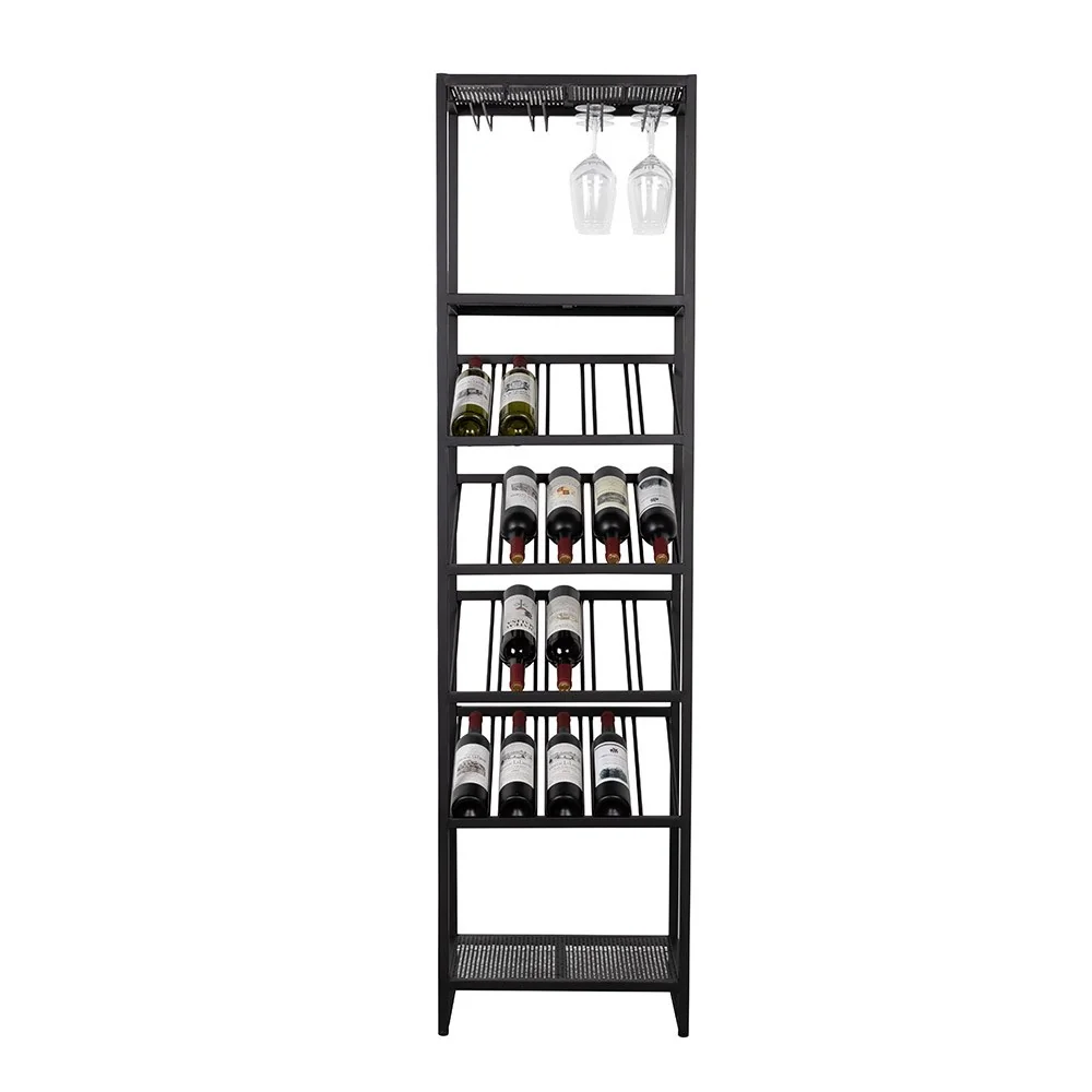 Slim black cantor wine shelf