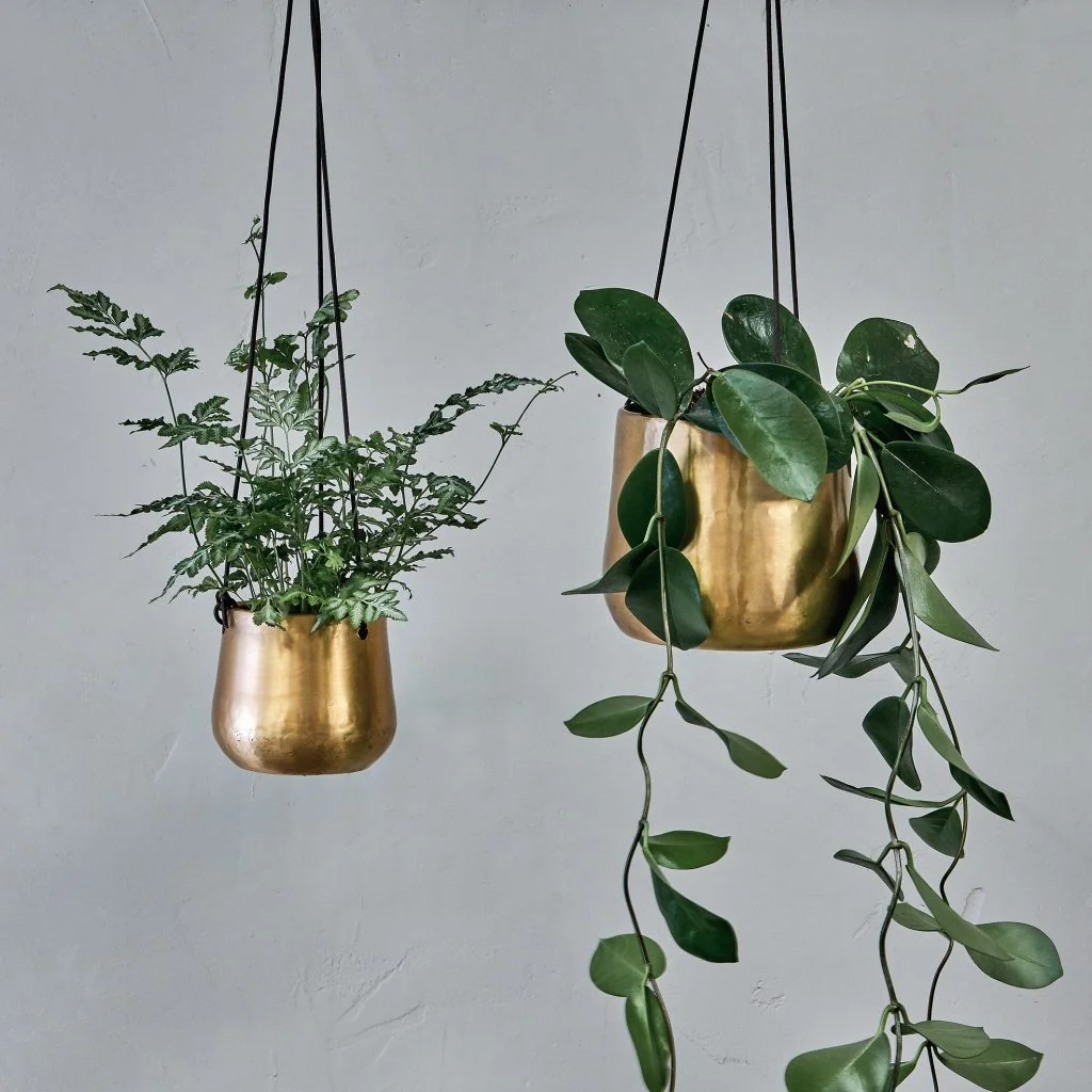 Nkuku atsu brass hanging planter