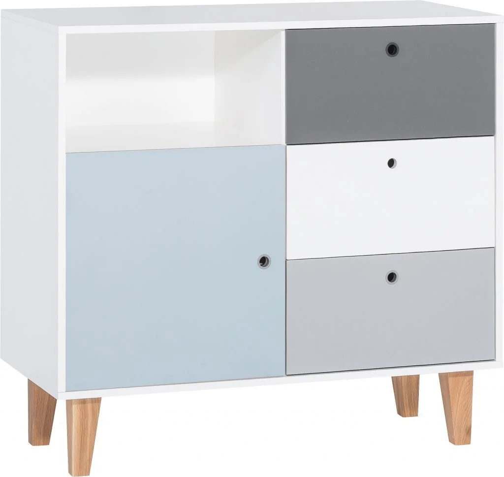 Vox concept chest of drawers in grey blue