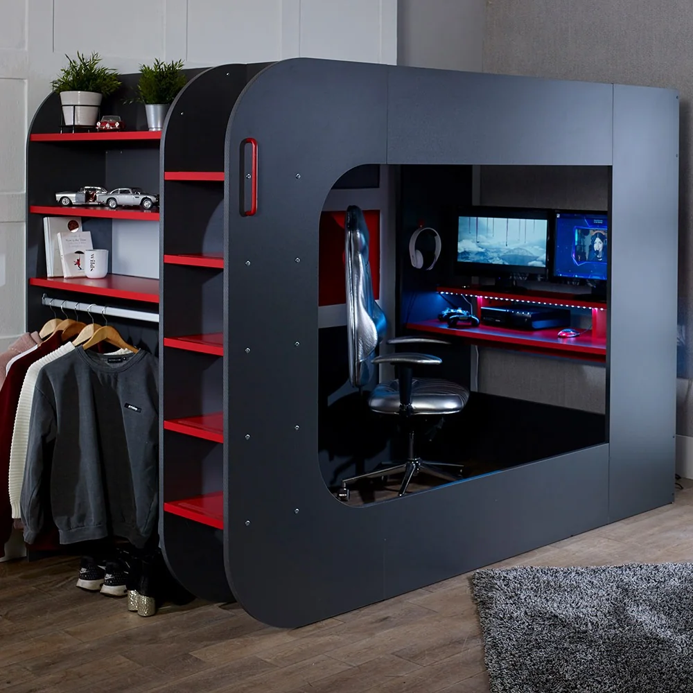 Loftpod 1 gaming bed in dark grey from trasman