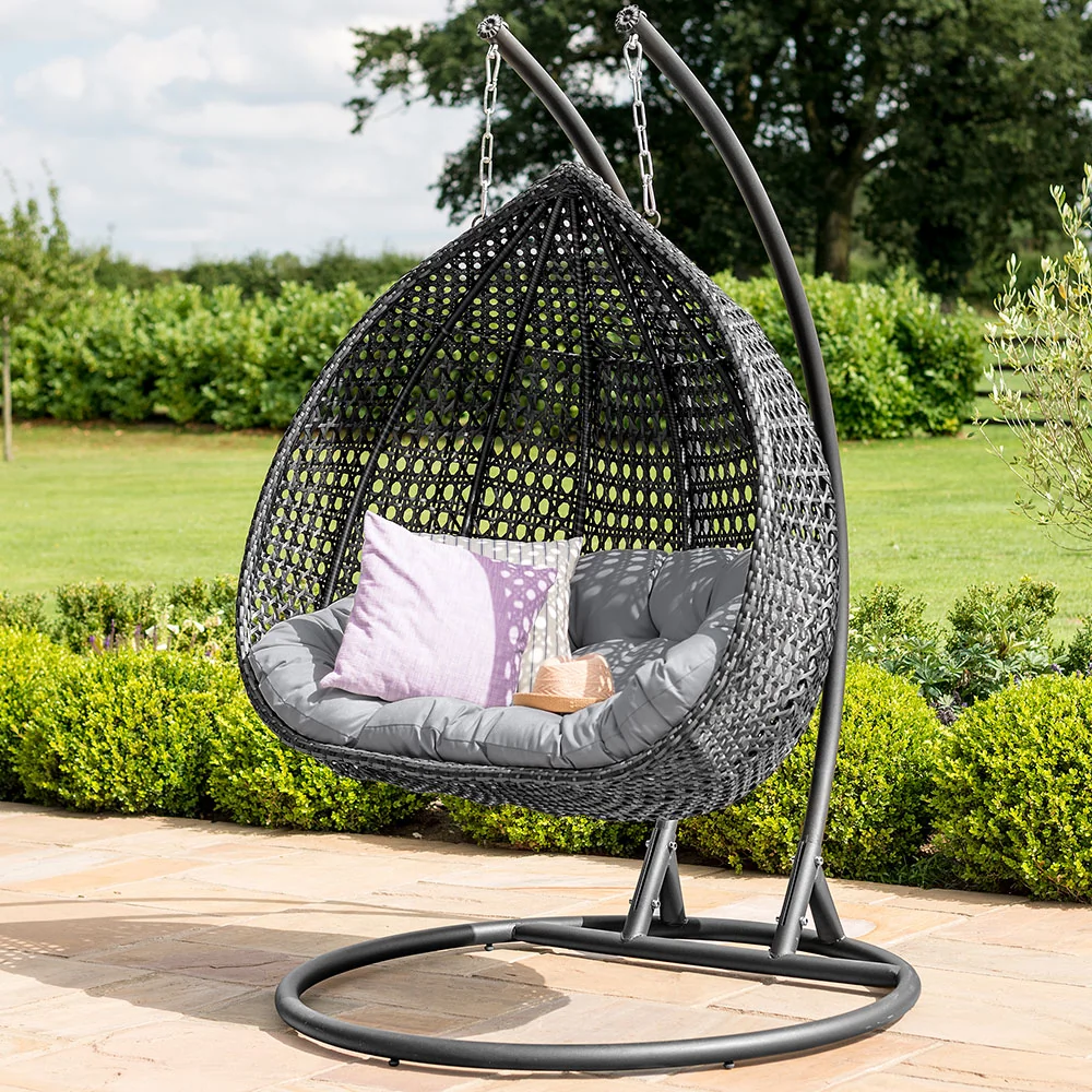 Rose garden patio hanging chair in grey