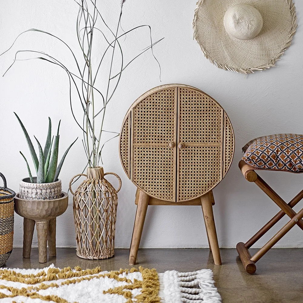 Bloomingvillestylish round cabinet in nature