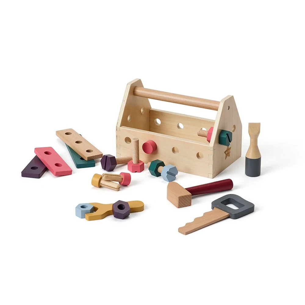 Kids concept wooden tool box