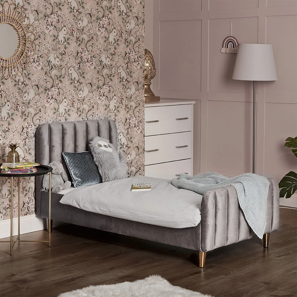 Obaby gatsby toddler bed grey velvet