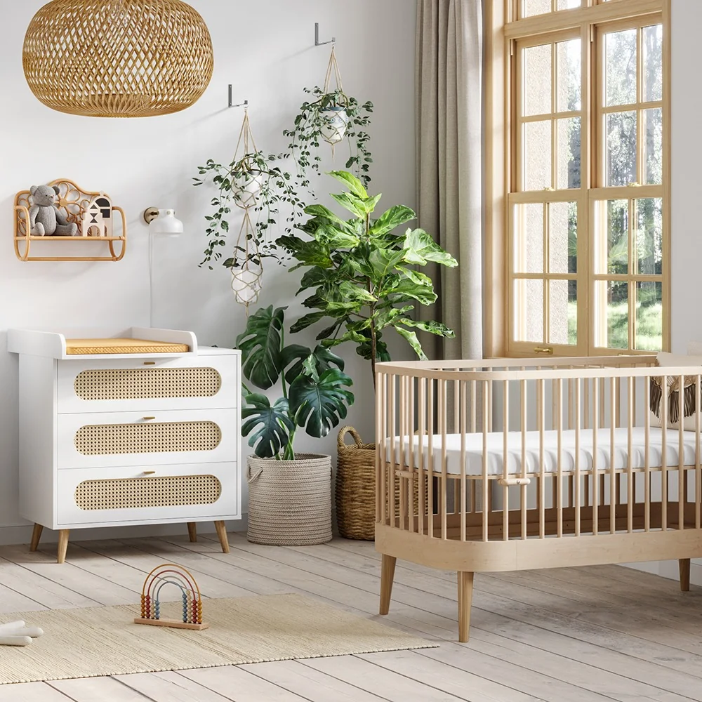 Vox canne white and birch 2 piece cane nursery set
