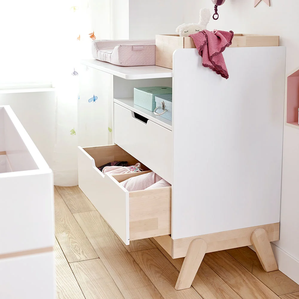 2 in 1 desk and baby changing unit with drawers