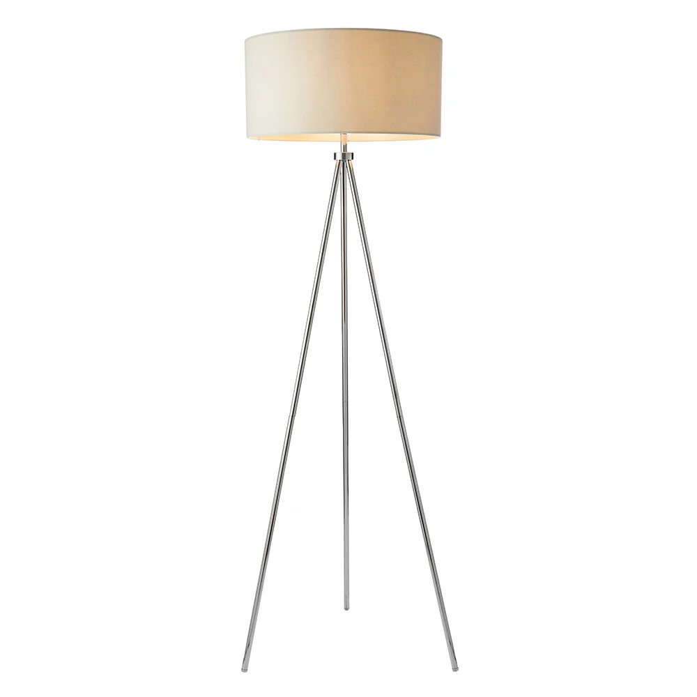Chrome tri leg floor lamp