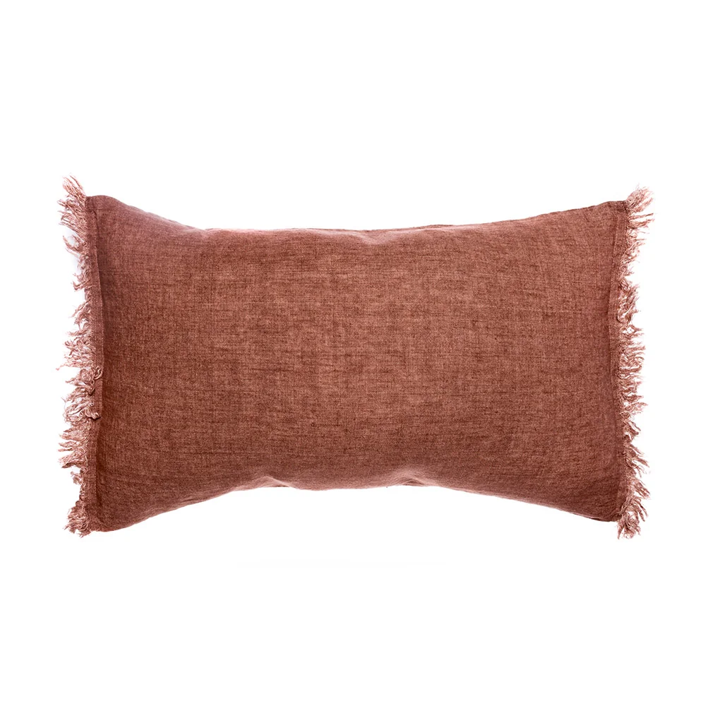 Levelin linen cushion in brick from himla