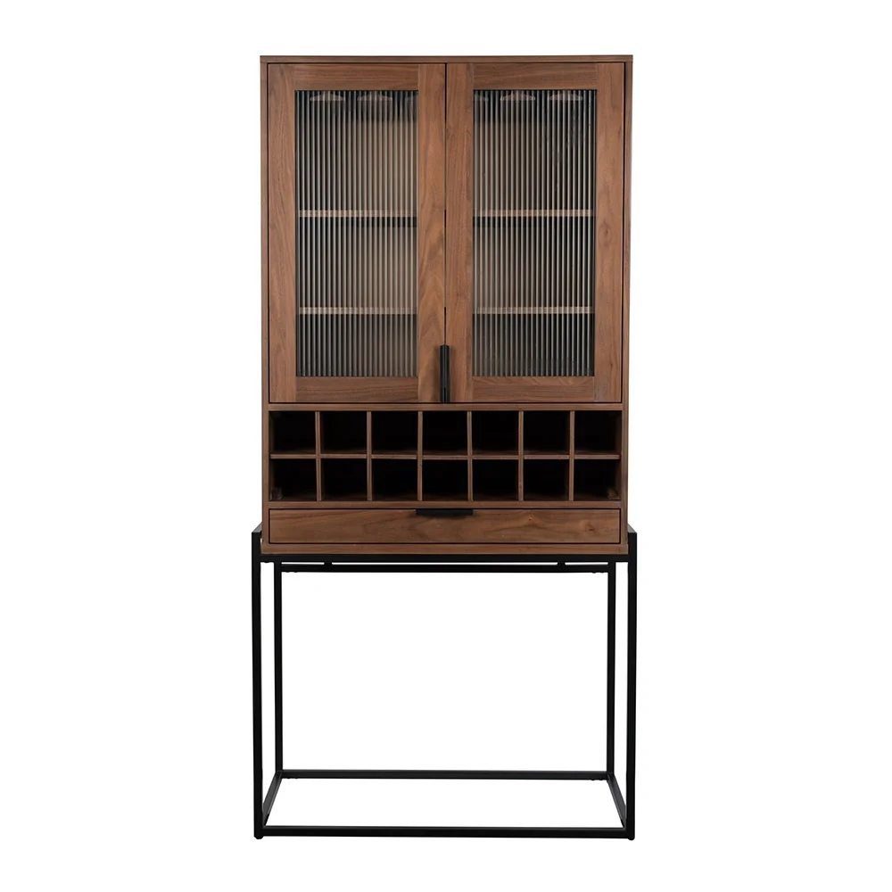 Travis retro style wine cabinet in walnut