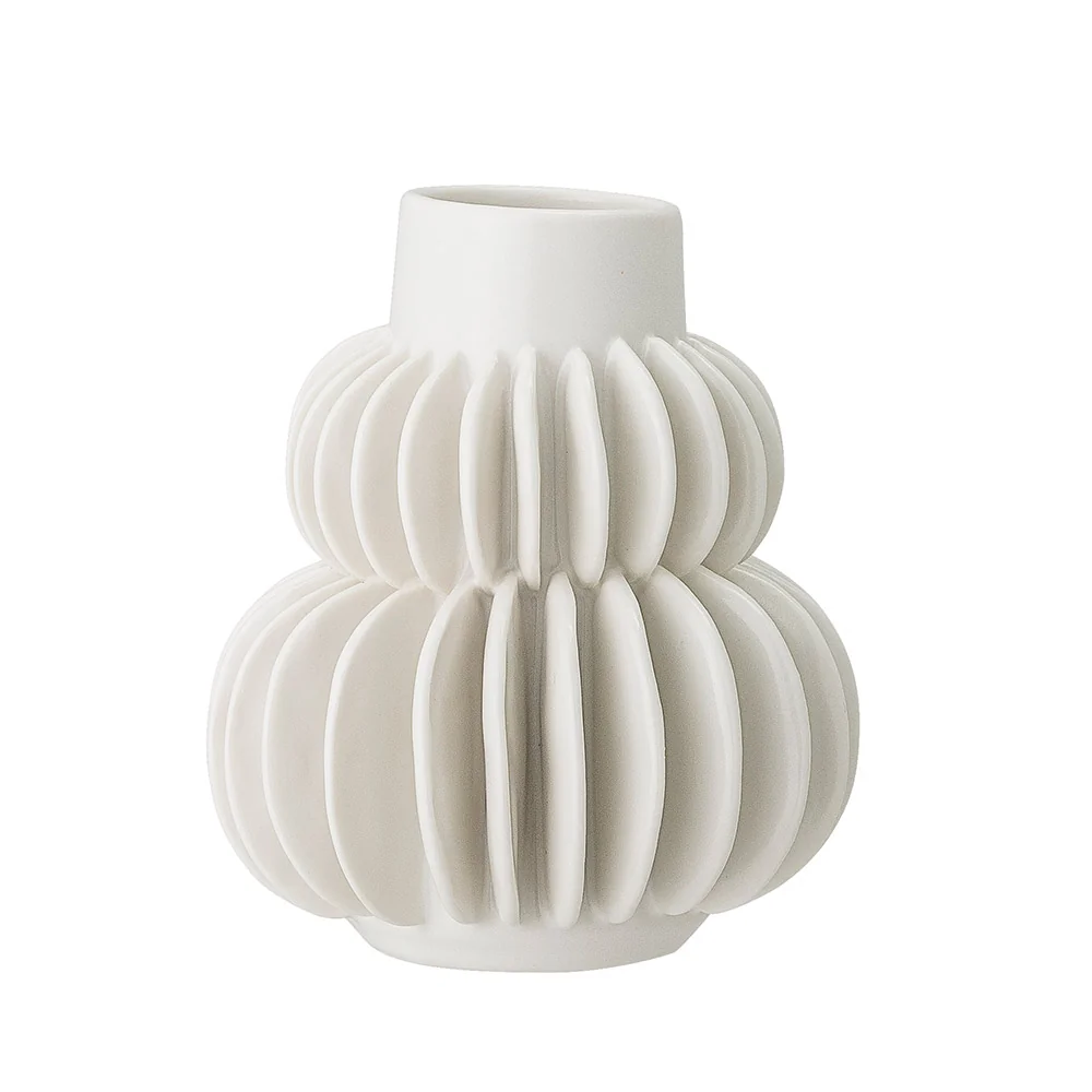 White stoneware vase