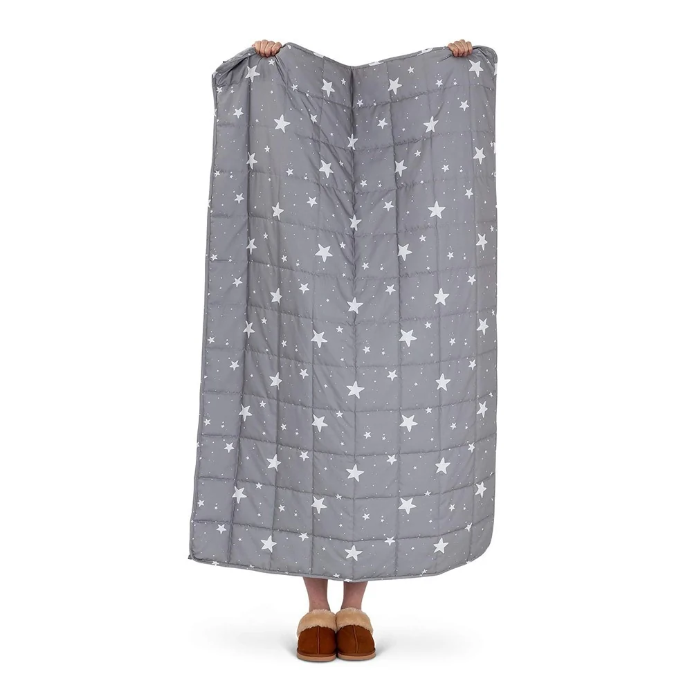 Icon kids grey star print weighted blanket