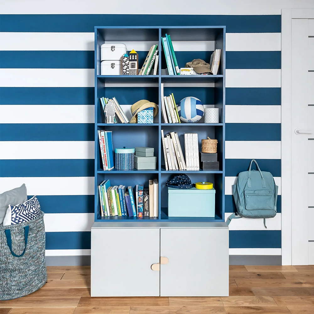 Stige bookcase and low 2 door cabinet