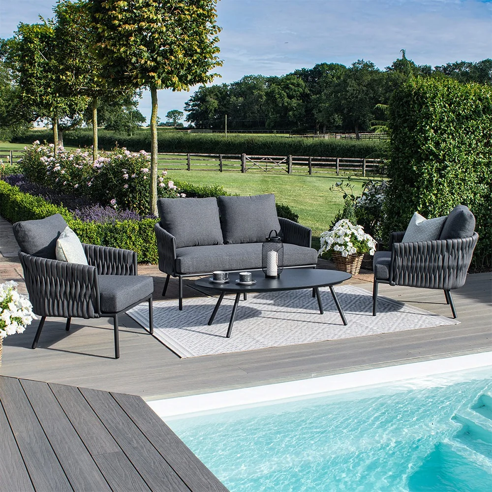 Marina 2 seat sofa set in charcoal
