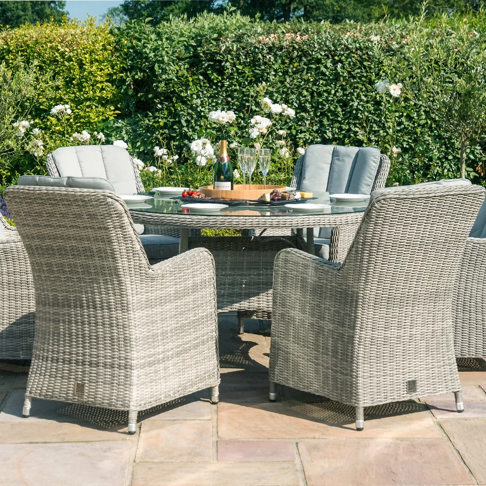 Maze rattan oxford 6 seat round ice bucket dining set