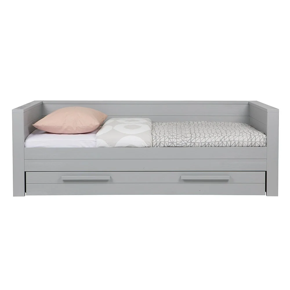 Kids dennis day bed with trundle in concrete grey