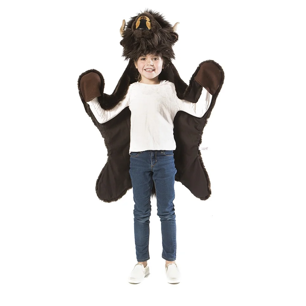 Wild and soft costume and blanket in buffalo design