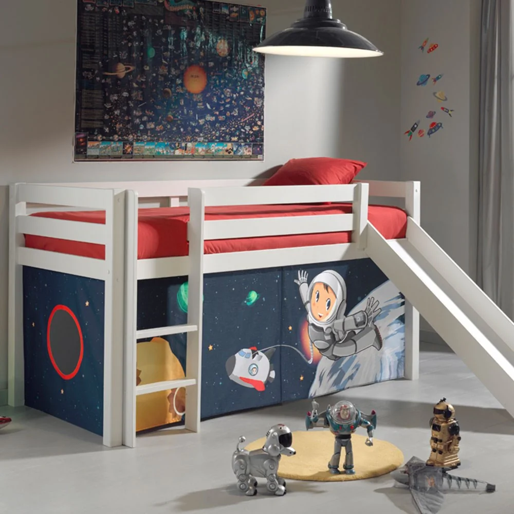 Pino mid sleeper with slide space curtain