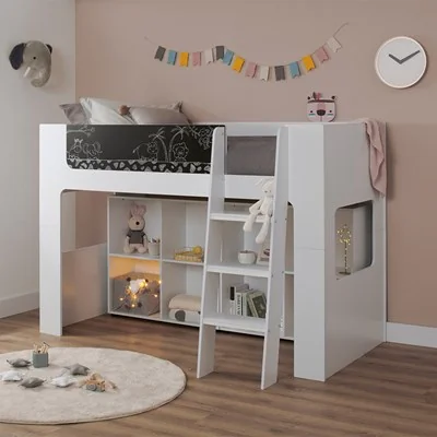 Alfie mid sleeper bed with chalk board