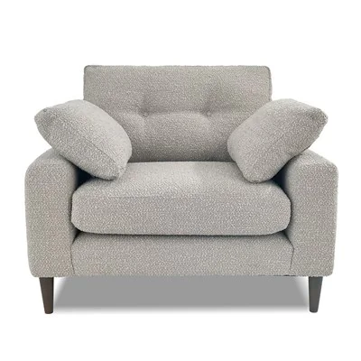 Alto mink boucle armchair with scatter cushions