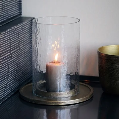 Antique brass cylo candle holder
