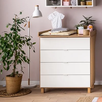 Babies changing unit with 4 storage drawers