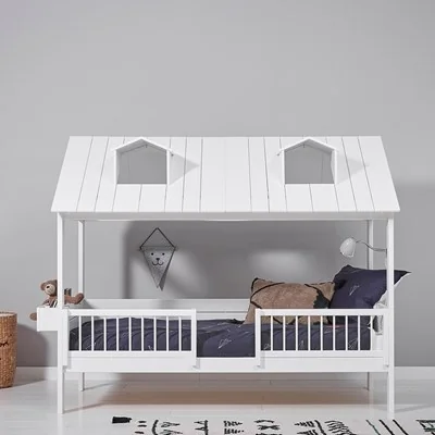Beach house single bed in white with slatted design