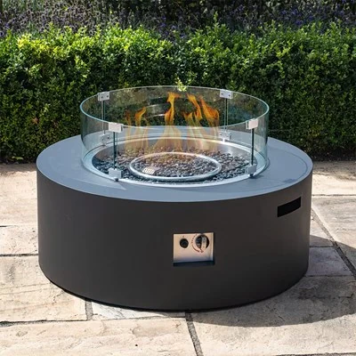 Black round firepit