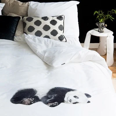 Black and white panda bed sheets