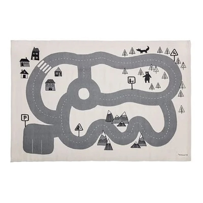 Bloomingville grey cotton rug and playmat