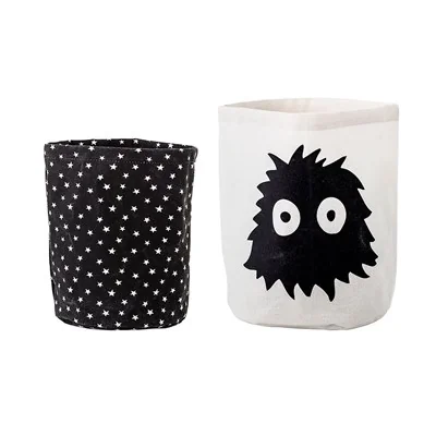 Bloomingville kids black and white storage bins