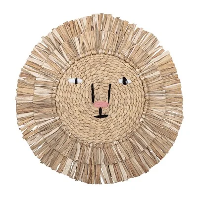Bloomingville water hyacinth lion wall art for kids
