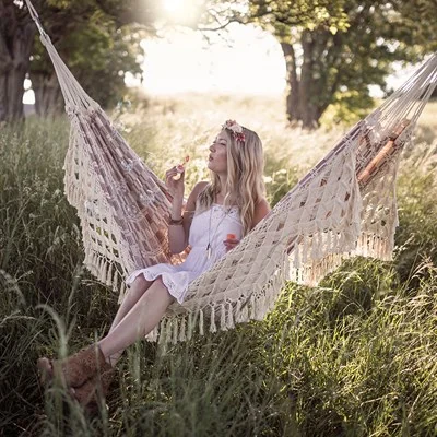 Boho indoor and outdoor hammock